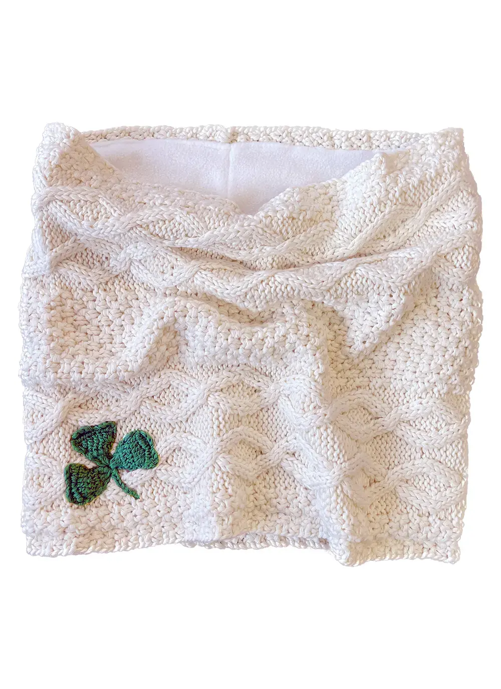 Cream Aran Shamrock Snood 